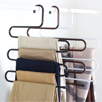 Pants rack household multifunctional S-shaped multi-layer non-slip magic pants hanging home dormitory skirt silk scarf hanger