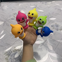 Shark baby familys finger doll set on hand toy finger puppets appeasement baby appeasement hand puppet hand occasionally 3 years old