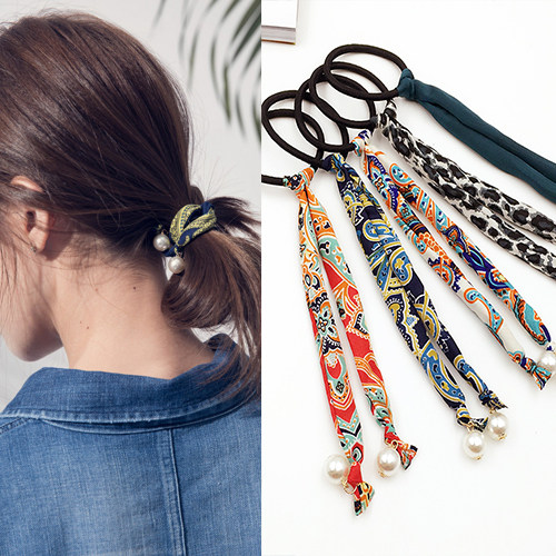 South Koreas East Gate totem color disc hair machine pearl hair ring head rope Korean version of hair accessories rubber band hair rope