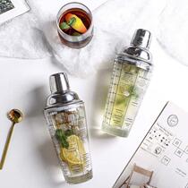 Glass Shaker with scale Transparent Hand Shaker Bar Cocktail Shaker Set Wine accessories