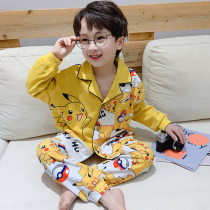 Childrens pajamas boys long sleeve cotton spring and autumn winter boys baby Cartoon Cartoon home clothing set