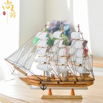 Smooth sailing boat model ornaments living room entrance wine cabinet creative home decoration pirate ship crafts decoration