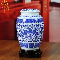 Jingdezhen ceramics blue and white porcelain tea cans creative sealed storage candy cans crafts creative ornaments