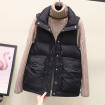 Down cotton vest women short autumn and winter 2021 New Korean version of loose vest vintage Joker padded padded padded jacket