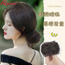 True hair Hairband meatball head summer wig female hair artifact fluffy lazy Hanfu ancient style cute bud fake Hairband