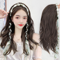 Wig female long hair summer u-shaped half headgear Simulation human hair curly hair net red natural wig hoop one-piece full headgear