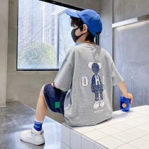 Boy Clothing Boy Summer Clothing Short Sleeve Suit Summer Thin 2022 New CUHK Childrens summer and two sets of handsome gas tides