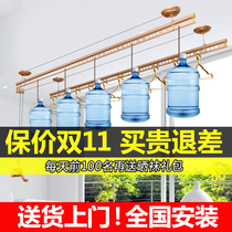 Lifting drying rack hand-cranked double-pole clothes clothes rack household top clothes drying artifact automatic manual