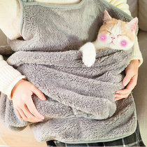 Roll cat artifact Cat bag clothes Chest hold cat pocket Cat apron clothes Hair-proof bib Dog out of the portable cat bag