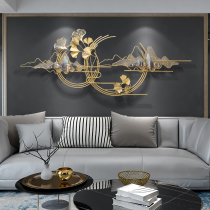 Modern new Chinese light luxury wrought iron wall sofa background wall decorations personality creative living room wall decoration