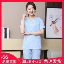 Jane Fei Love Wash Clothes Womens Short Sleeve Workwear Set Nurse Clothing Oral Dental Skin Management Beautician Costumes