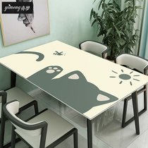 (Leather table mat)Modern simple ins wind net red rectangular dining table coffee table tablecloth Waterproof and oil-proof Leave-in