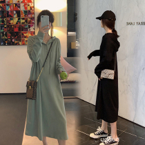 Pregnant women autumn suit fashion out 2021 New Tide Hot Mom personality spring and autumn Net red pregnant women dress