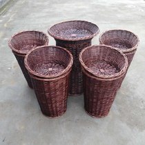 Display fruit basket Small woven basket basket Living room bamboo storage basket Rattan supermarket false bottom vegetable frame