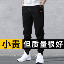 Sports pants mens autumn and winter plus velvet thick straight leg leg Korean version of leather pants trend loose casual pants Spring and Autumn long pants