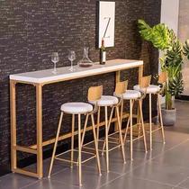 Dining bar table and chair milk tea coffee shop against the wall table bar leisure card seat long table tall table and chair combination