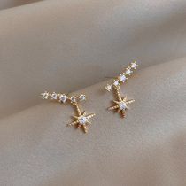 Eight-pointed star earrings 2021 new fashion high-grade sense of atmosphere earrings for women sterling silver niche design sense simple and compact