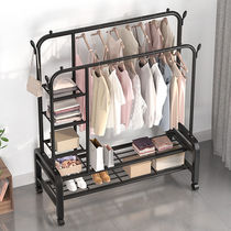 Double pole drying rack floor-to-ceiling bedroom hanger indoor household student dormitory simple folding cold clothes shelf