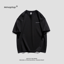 MMOPTOP Summer ins Loose Short Sleeve T-shirt Mens Tide Brand Cotton Heavy Joker 2021 New Solid Color Body