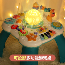Baby multi-function projection game table Childrens rotating light toy table Infant puzzle early education boys and girls