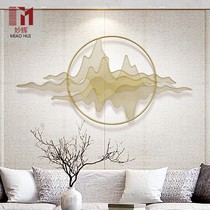 New Chinese decorative pendant Wall living room wall wrought iron wall hanging Mountain Shadow painting mural creative three-dimensional metal wall decoration