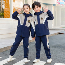 Primary school uniforms spring and autumn three-piece childrens class uniforms rushing clothes sportswear suits kindergarten autumn and winter garden uniforms