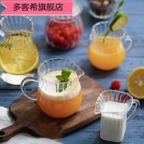 English heat-resistant glass milk jug coffee milk jug fruit juice cup black tea jar household European microwave oven heated Milk Cup