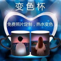 Customized diy color Cup printable photo birthday gift men and women couple creative ceramic mug with lid spoon