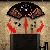 New Chinese atmosphere home living room luminous wall clock creative personality clock silent fashion electronic quartz pendulum clock