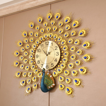 Luminous Peacock hang watch clock wall clock living room home fashion mute modern atmosphere decoration personality creative clock