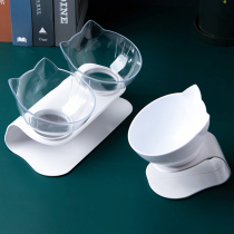 Cat Bowl Dog Bowl Double Bowl protection for cervical spine 15 degrees Pitched Cat Food Basin Water Bowl Universal Rice Bowl Pet Drinking Bowl Supplies