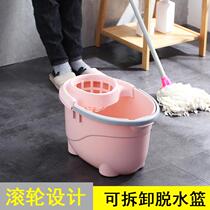 Mop new balcony plastic thickened old-fashioned leaching bucket washing bucket simple large with wheels