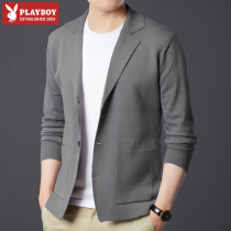 Playboy 2021 New Knitted Cardigan Men Korean Trend Suit Sweater Casual Suit Spring and Autumn Jacket