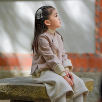 Tang suit Hanfu girl winter ancient style suit baby New year dress Chinese style cotton padded jacket New year dress children Hanfu Autumn Winter