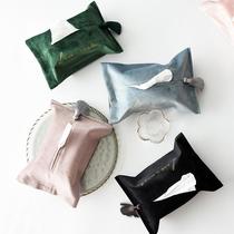 Nordic Light Luxurious Velvet Tissue Bag Home Living Room Toilet Pumping Paper Towel Paper Towel Box On-board Tissue Kit