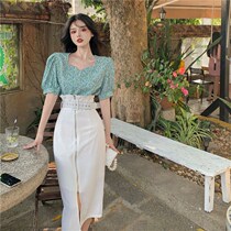 Arm skirt skirt skirt Women summer 2021 new long high waist design sense niche light mature zipper long skirt