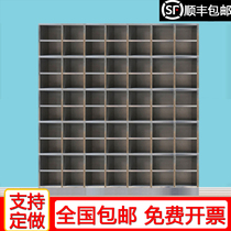 Stainless steel factory canteen cupboard 70 compartment staff tableware plate locker multi-grid dust-free storage shoe change cabinet
