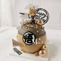 Mens Birthday Cake Decoration King Glory Character Doll Monkey King Ornaments Cartoon Baking Accessories