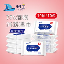 Sailing king 75% degree alcohol disinfection wet wipes 10 packs of 100 portable sterilization sanitary hand wipes
