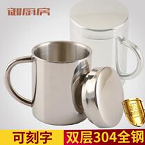 Food grade stainless steel mouth Cup double heat insulation anti-scalding childrens mouth cup with handle kindergarten special water Cup