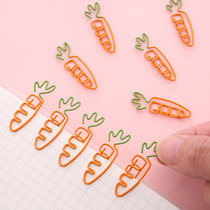 Carrot color paperclip stationery small fresh Korean girl heart ins cartoon bookmark multi-shape creative metal paperclip small cute student office supplies