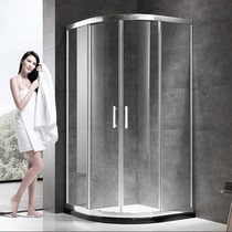 Nine Pastoral Overall Bathroom Arc Sector Tempered Glass Home Partition Toilet Shower Room M3891A-3A1-JMO