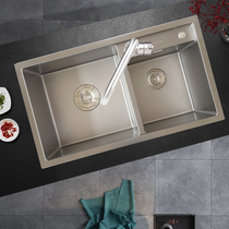 JOMOO Jiumu stainless steel scratch resistant manual double tank sink household stainless steel wash basin 06150-CZ-1