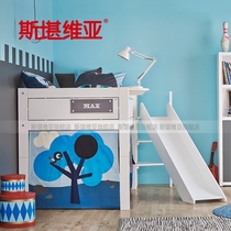 lifetime imported children's bed slide bed pine bed multi-functional children's bed combination bed children's guardrail bed