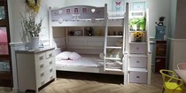 Noble fate Qizhi Full solid wood environmental protection childrens furniture Butterfly bed High and low bed Bunk bed mother bed