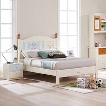 Songbao Kingdom solid wood environmental protection single-level bed boys and girls 1 5m bed youth furniture small household space home bed
