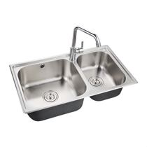 Nine Shepherd JOMOO Kitchen Sink Double Trough package Stainless Steel Wash Basin Dishwashing pool tap Package 06108