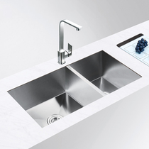 Submarine hand basin sink double groove 304 stainless steel large single groove thickened kitchen Taichung under-stage basin washing basin