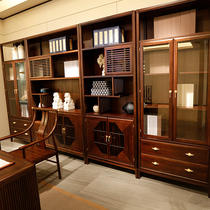 Wei Huang Mingshe new Chinese style Ming style design random water-based environmental protection dye combination bookcase study 603-16