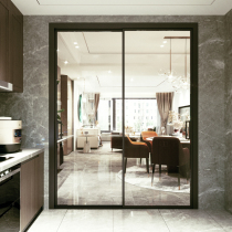 Huangpai doors and windows two-track sliding door aluminum alloy kitchen door glass door sanitary door Knight light 45 series